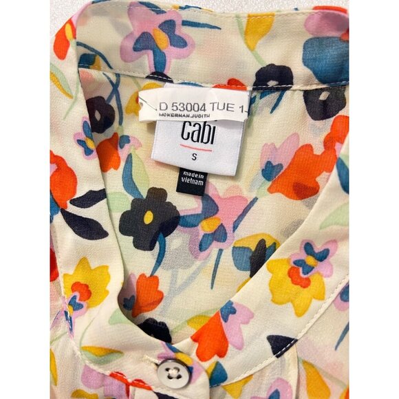 Cabi Tux Ruffle Blouse Top 6108 Floral Size small - Picture 7 of 7